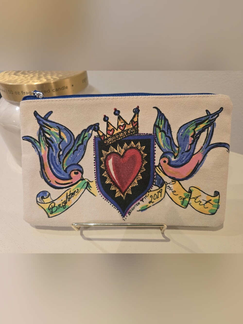 Retired 2019 Brighton "Love of Art" Canvas Pouch